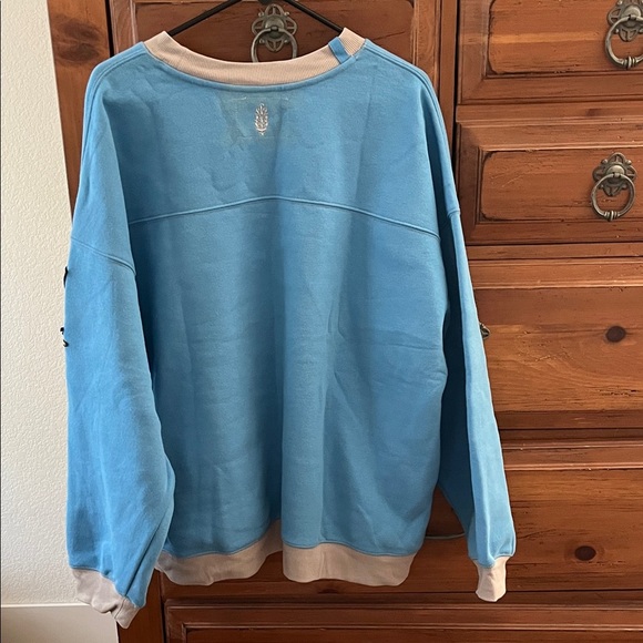 FP Movement All Star Fleece Blue Crewneck SweatShirt with Patches - Picture 7 of 13